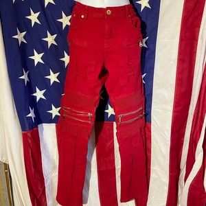 NWOT 8ighth Dstrkt Red Mens 34 34 Jeans Street Jeans